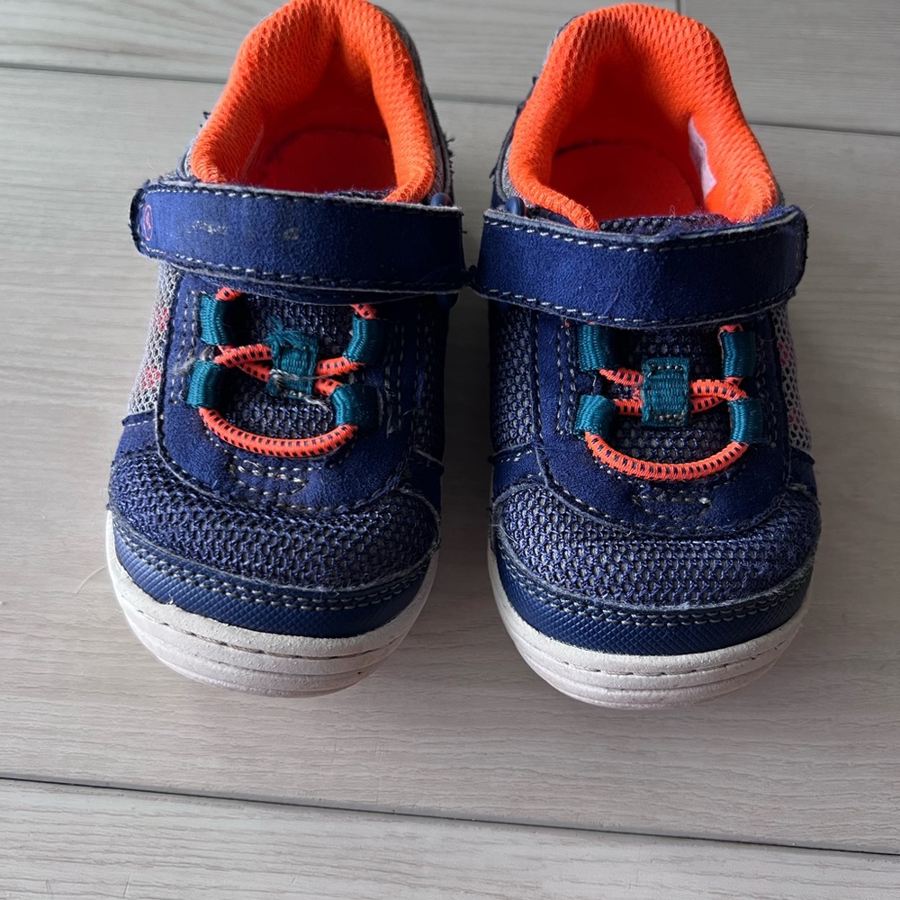 Stride Rite Navy and Orange Baby Sneakers